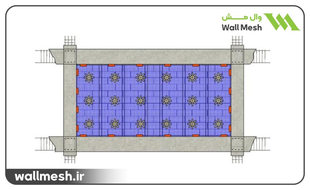  اجرای وال مش در دیوار درز انقطاع