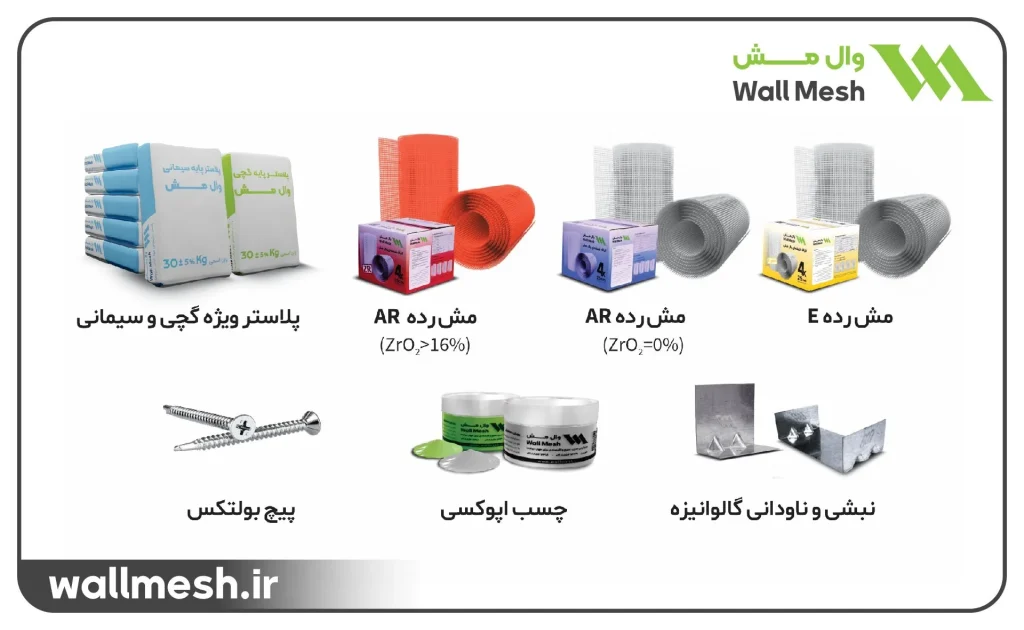 پلاستر سیمانی وال مش
