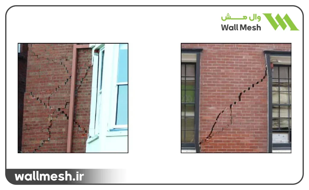 لغزش در امتداد ردیف‌های ملات